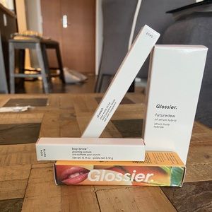 Glossier BNWT! Future Dew, Skywash, boy brow, balm